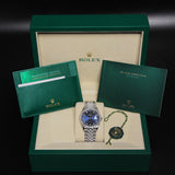 DateJust 36 Bright Blue Dial Diamond 10 Diamond Bezel 126284RBR