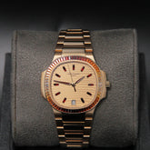 Patek Philippe Nautilus 35 Joaillerie RG Rose Gilt Baguette Dial 7118/1300R-001