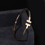 Tiffany T Wire Bracelet in Rose Gold 60010744