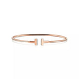 Tiffany T Narrow Wire Bracelet in Rose Gold 60010773