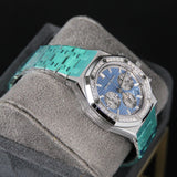 AP38 ROC Light Blue Dial Silver Chrono Diamond Bezel 26715ST.ZZ.1356ST.01
