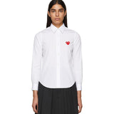 Comme Des Garcons Red Emblem White Shirt