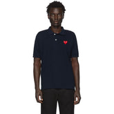 Comme Des Garcons CDG Play Red Emblem Polo Navy