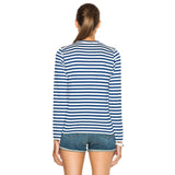 Comme Des Garcons Royal Blue Stripes long Sleeve T-Shirt
