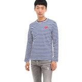 Comme Des Garcons Royal Blue Stripes long Sleeve T-Shirt