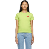 Comme Des Garcons Play Red Emblem T-shirt Green