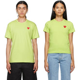 Comme Des Garcons Play Red Emblem T-shirt Green