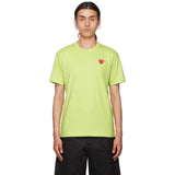 Comme Des Garcons Play Red Emblem T-shirt Green
