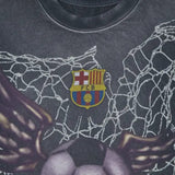 Travis Scott Cactus Jack x FCB FC Barca Barcelona Washed Spray Logo T-Shirt Black