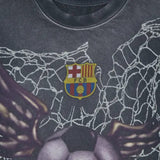 Travis Scott Cactus Jack x FCB FC Barca Barcelona Washed Spray Logo T-Shirt Black