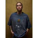 Travis Scott Cactus Jack x FCB FC Barca Barcelona Washed Spray Logo T-Shirt Black