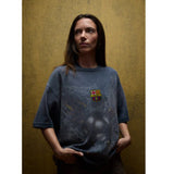 Travis Scott Cactus Jack x FCB FC Barca Barcelona Washed Spray Logo T-Shirt Black