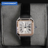 Cartier 38 Santos Dumont Small Silver Dial Two Tone W2SA0038
