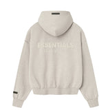 Fear of God Essentials Classic Fit Fleece Zip Hoodie Heather Stone