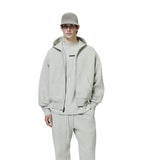 Fear of God Essentials Classic Fit Fleece Zip Hoodie Heather Stone