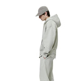 Fear of God Essentials Classic Fit Fleece Zip Hoodie Heather Stone