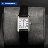 Cartier Tank Must SolarBeat Small Steel Black Calfskin Leather WSTA0119