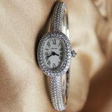 Cartier 16 Baignoire WG Mini Full Diamond White Dial HPI01773