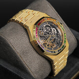 AP RO 41 Frosted YG Openworked Slate Grey Dial Rainbow Baguette 15412BA.YG.1224BA.01-B
