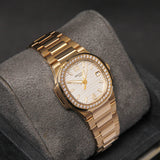 Patek Philippe Nautilus 32 RG Quartz Silver Dial Diamond Bezel 7010/1R-011