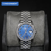 DateJust 36 Bright Blue Dial Diamond 10 Diamond Bezel 126284RBR