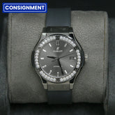 Hublot 38 Classic Fusion Racing Grey Titanium Diamond Bezel 565.NX.7071.RX.1204