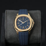 Patek Philippe Aquanaut 38 Travel Time RG Opaline Blue Gray Dial 5269R-001