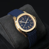 Patek Philippe Aquanaut 38 Travel Time RG Opaline Blue Gray Dial 5269R-001