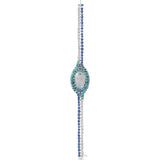 Cartier Baignoire Jewellery Watch Mini White Gold Diamonds Sapphires Emeralds Blue Tourmalines HPI01570