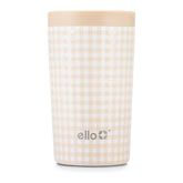 Ello Jones 11oz Stainless Steel Travel Mug Beige Gingham