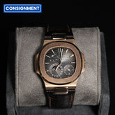 Patek Philippe Nautilus 40 RG Black Brown Dial Alligator 5712R-001