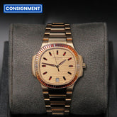 Patek Philippe Nautilus 35 Joaillerie RG Rose Gilt Baguette Dial 7118/1300R-001