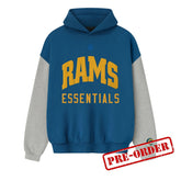 Fear Of God Essentials Rams Sport Hoodie Blue Sapphire Concrete Heather