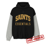 Fear Of God Essentials Saints Sport Hoodie Black Concrete Heather