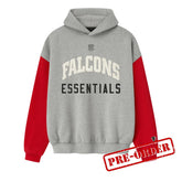 Fear Of God Essentials Falcons Sport Hoodie Concrete Heather Red