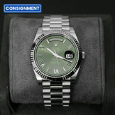 Daydate 40 White Gold Olive Roman Dial - 228239