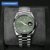 Daydate 40 White Gold Olive Roman Dial - 228239