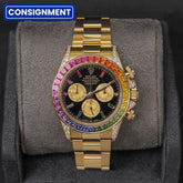 Daytona YG Rainbow Baguette Black Dial 126598RBOW