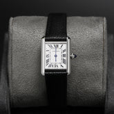 Cartier Tank Must SolarBeat Small Steel Black Calfskin Leather WSTA0119