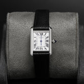 Cartier Tank Must SolarBeat Small Steel Black Calfskin Leather WSTA0119