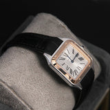 Cartier 38 Santos Dumont Small Silver Dial Two Tone W2SA0038