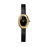 Cartier Baignoire Watch Mini Yellow Gold Black Varnished Leather WGBA0040