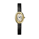 Cartier Baignoire Watch Mini Yellow Gold Black Varnished Leather WGBA0041