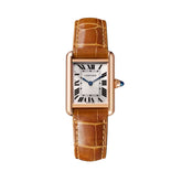 Cartier Tank Louis Cartier Small Rose Gold Shiny Brown Alligator Skin Leather WGTA0010