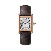 Cartier Tank Louis Cartier Large Rose Gold Semi Matt Brown Alligator Skin Leather WGTA0011