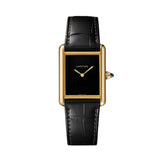 Cartier Tank Louis Cartier Large Yellow Gold Semi Matte Black Alligator Skin Leather WGTA0091