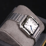 Cartier 35 Santos Medium White Dial WSSA0029