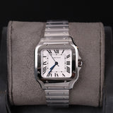 Cartier 35 Santos Medium White Dial WSSA0029