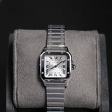 Cartier 27 Santos Small Silver Dial WSSA0082