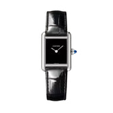 Cartier Tank Must De Cartier Large Steel Black Grained Calfskin Leather WSTA0109